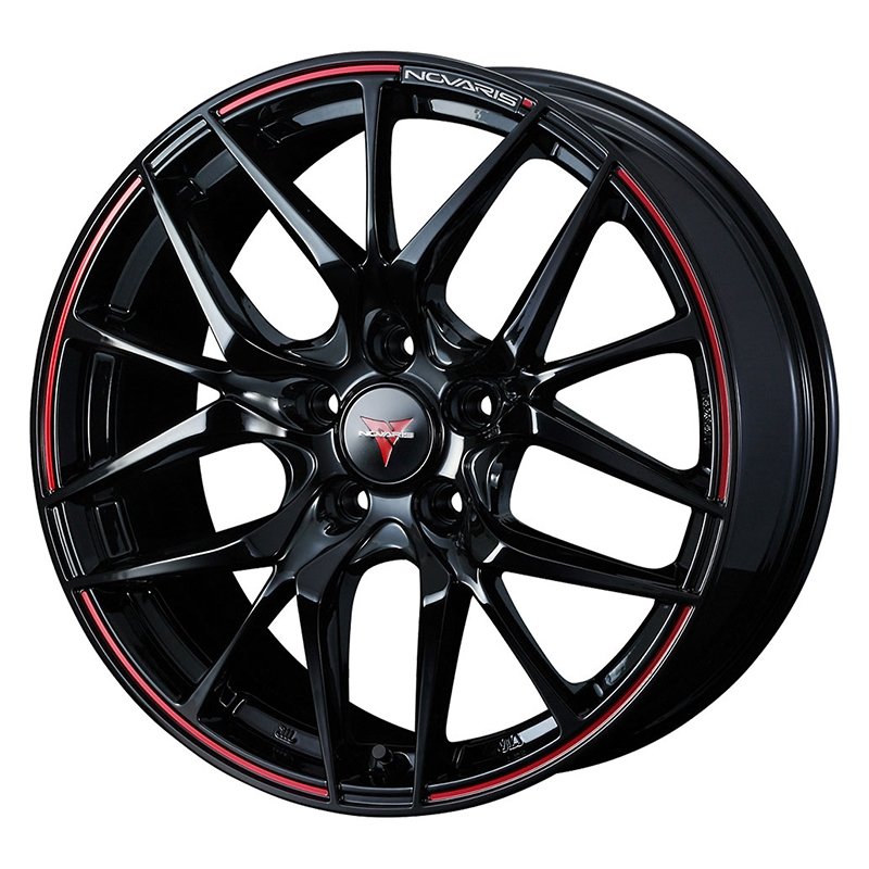 NOVARIS ROHGUE SH 1770+42 5H114.3 ﾋﾟｱﾉﾌﾞﾗｯｸ/ﾚｯﾄﾞﾗｲﾝ 