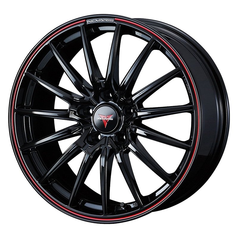 NOVARIS ROHGUE SO 1770+42 5H114.3 ﾋﾟｱﾉﾌﾞﾗｯｸ/ﾚｯﾄﾞﾗｲﾝ 