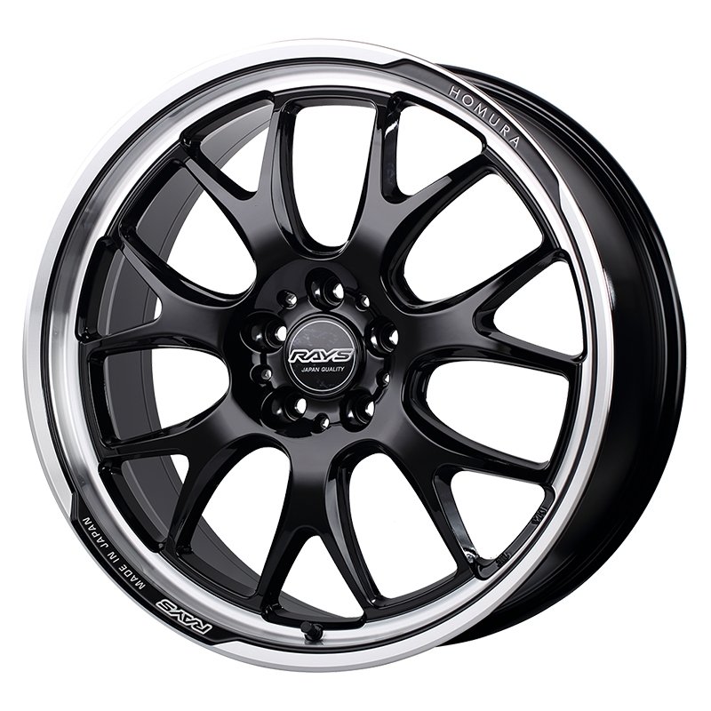 レイズ ホムラ 2×7RA 1980+45 5H100 ﾌﾞﾗｯｸ ｱｳﾄﾗｲﾝDC 