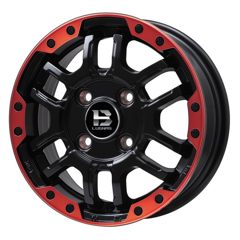 B-LUGNAS FRD 1770+35 5H110 ﾏｯﾄﾌﾞﾗｯｸ/ﾘﾑﾚｯﾄﾞ 