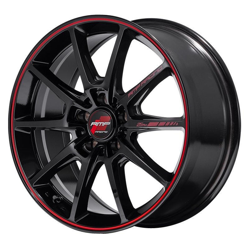 レイズマルカ RMP レーシング R25 Plus 1775+48 5H114.3 ﾌﾞﾗｯｸ/ﾘﾑﾚｯﾄﾞﾗｲﾝ