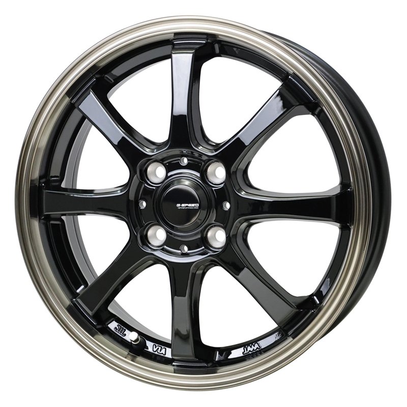 G-SPEED P08 1545+45 4H100 ﾌﾞﾗｯｸ&ﾘﾑﾌﾞﾛﾝｽﾞｸﾘｱ